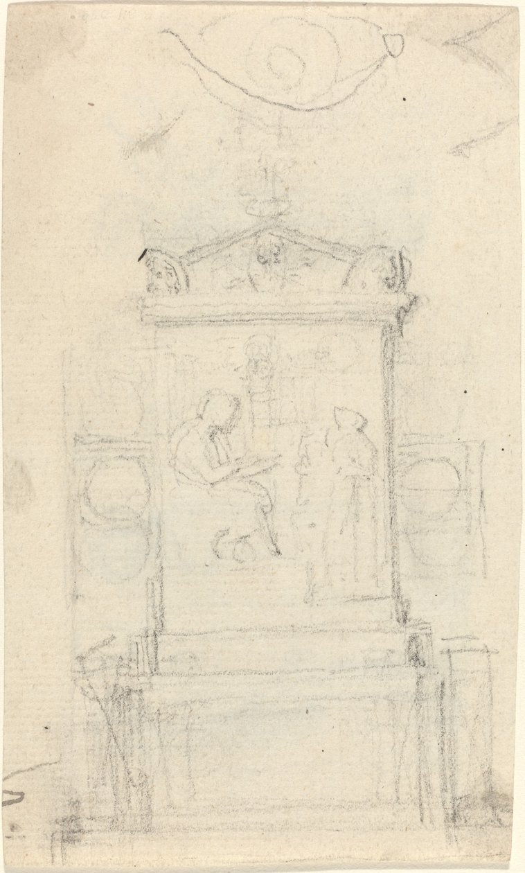 Dr. Joseph Warton sírjának terve alkotó: John Flaxman