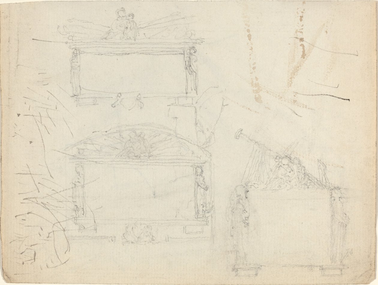 Műemléktervek [recto and verso] alkotó: John Flaxman