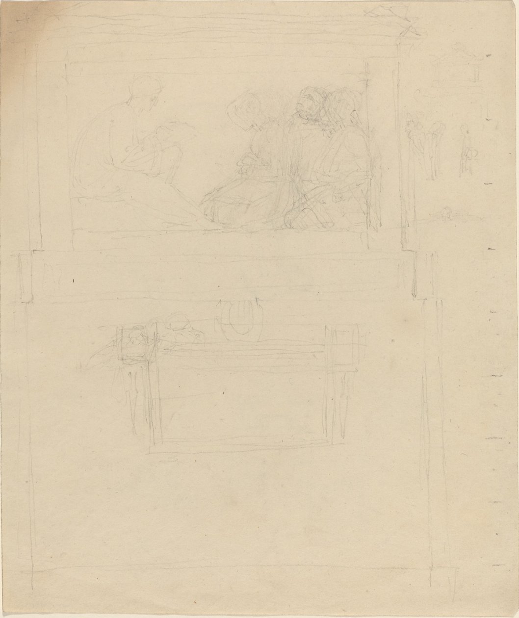 Tervek Sir William Jones emlékművéhez (?) [recto and verso] alkotó: John Flaxman