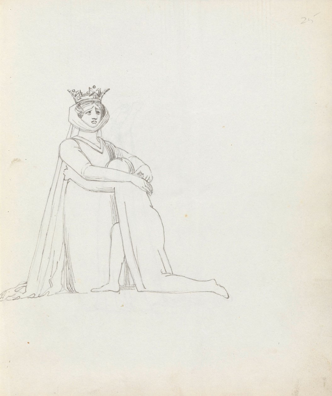 Rajz Mrs Siddonsról, mint Constance, 1783 (toll, tinta és mosás papíron) alkotó: John Flaxman