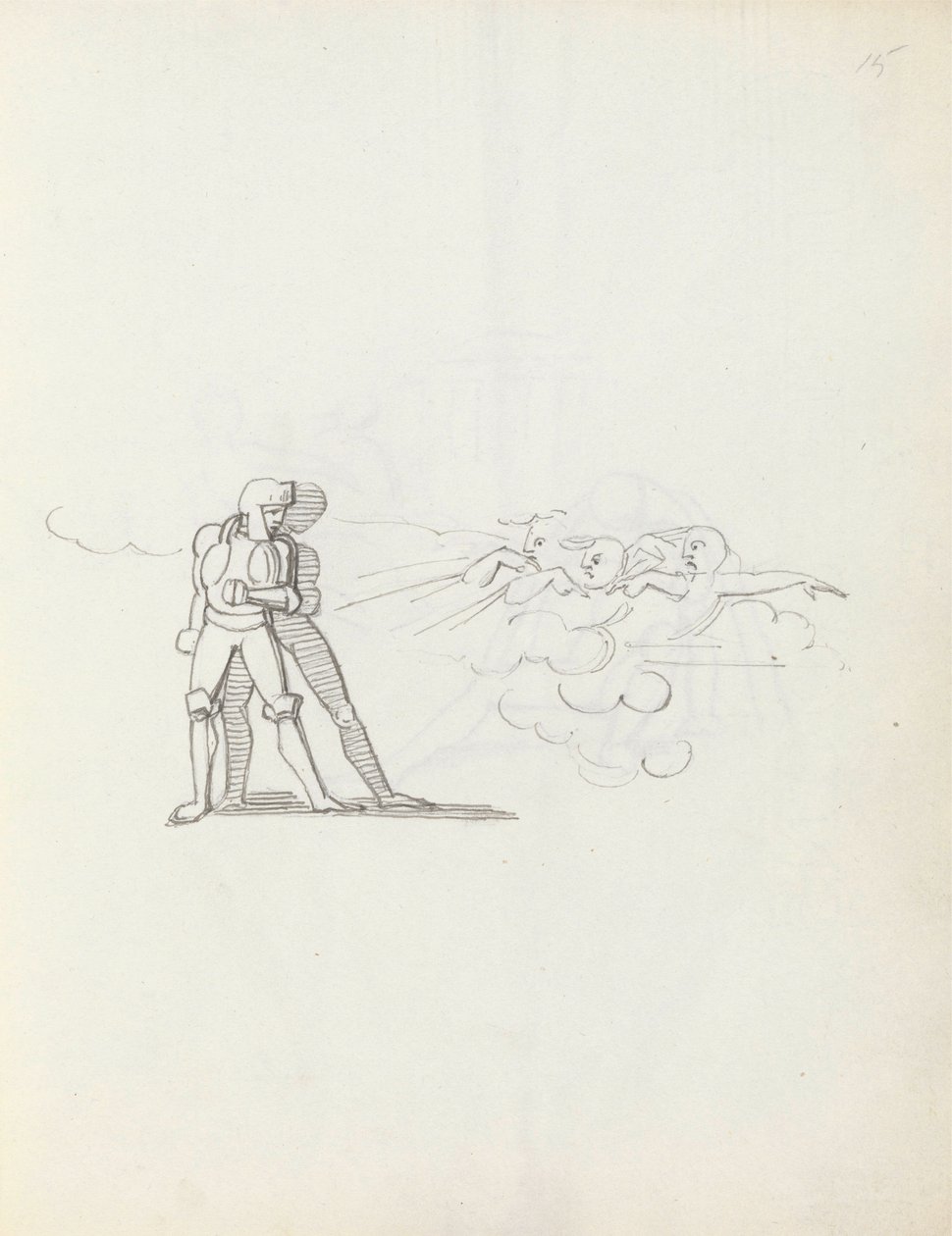 John Philip Kemble, mint Hamlet, 1783 (toll, tinta és mosás papíron) alkotó: John Flaxman