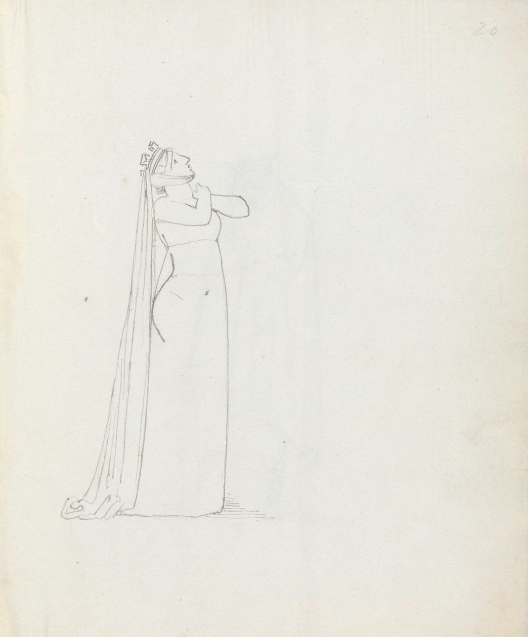 Mrs Siddons mint Constance, 1783 (toll, tinta és mosás papíron) alkotó: John Flaxman