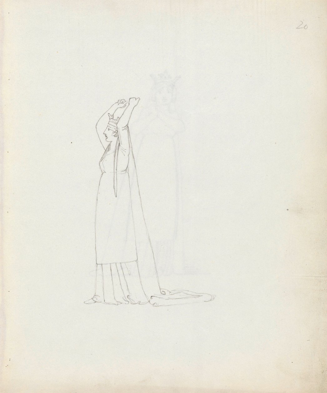 Mrs Siddons mint Constance, 1783 (toll, tinta és mosás papíron) alkotó: John Flaxman