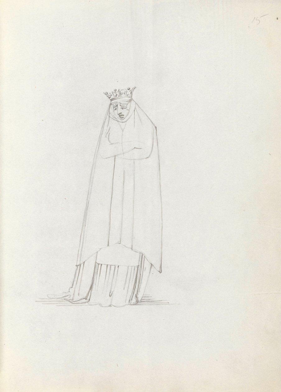 Mrs Siddons mint Constance, 1783 (toll, tinta és mosás papíron) alkotó: John Flaxman