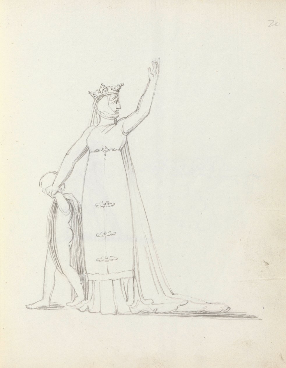 Mrs Siddons, mint Constance a gyermekkel, 1783 (toll, tinta és mosás papíron) alkotó: John Flaxman
