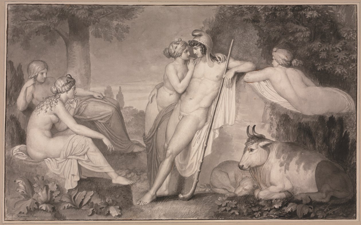 Párizs és Oenone, 1791. alkotó: John Flaxman