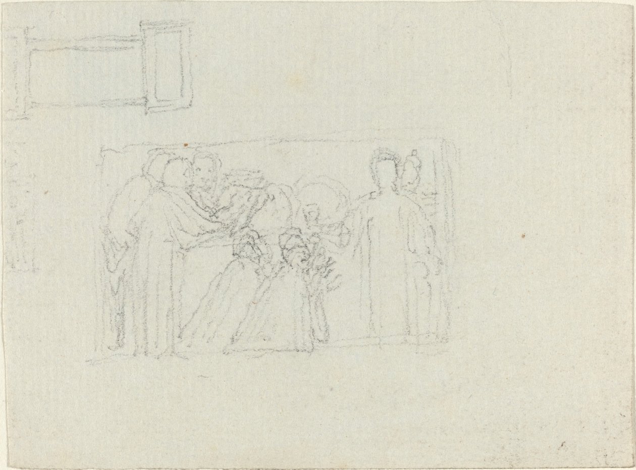 Tanulmány egy lelkész emlékművéhez [recto and verso] alkotó: John Flaxman