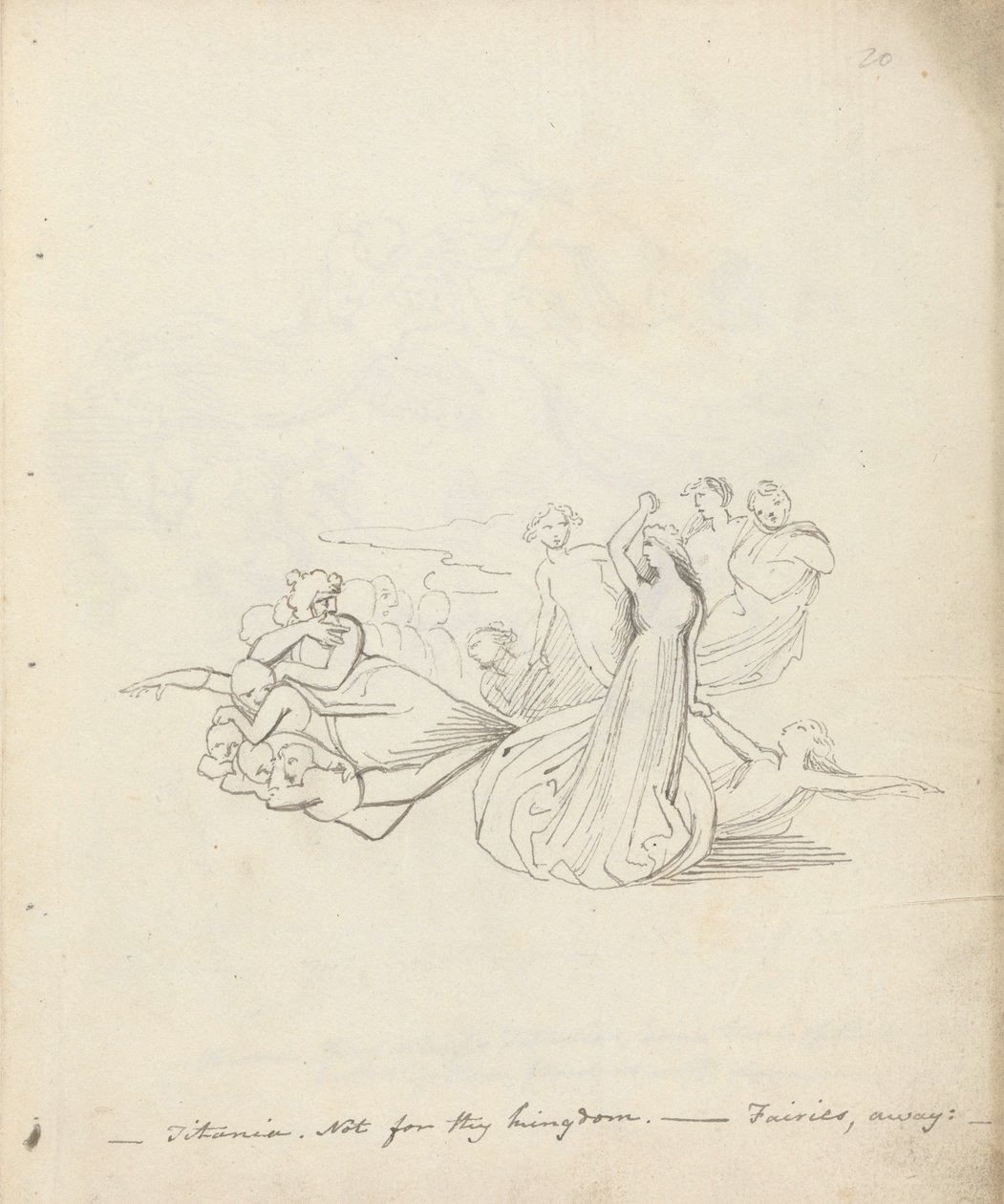 Titánia. Nem a te királyságodért. - Tündérek, 1783 (toll, tinta és mosás papíron) alkotó: John Flaxman