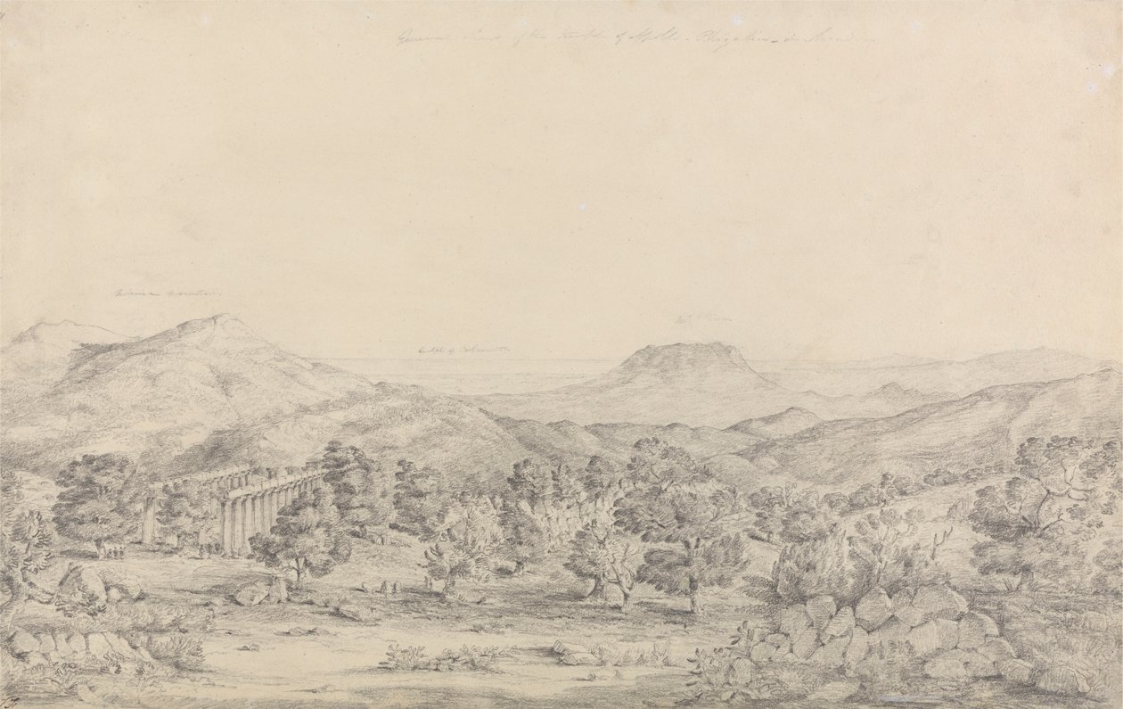 Apollo Epicurius templomának általános képe Bassae-ban, Figaleia alkotó: John Foster