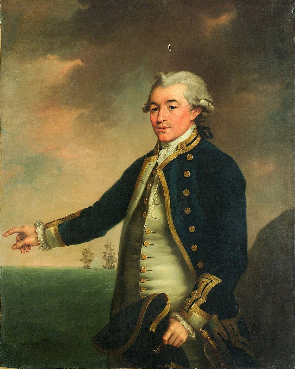 Páva kapitány portréja, 1780 körül (olaj, vászon) alkotó: John Francis Rigaud