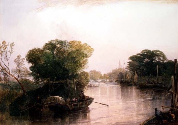 A Temze Kew-nél (akvarell) alkotó: John Francis Salmon