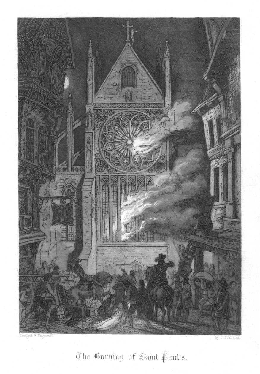 Jelenet az Old St Paulsból, William Harrison Ainsworth, 1855 alkotó: John Franklin