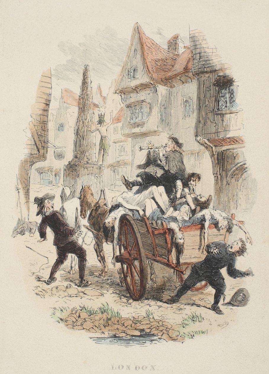 Címlap az Old St. Paulsból, William Harrison Ainsworth, pub. 1855 (kézzel színezett metszet) alkotó: John Franklin