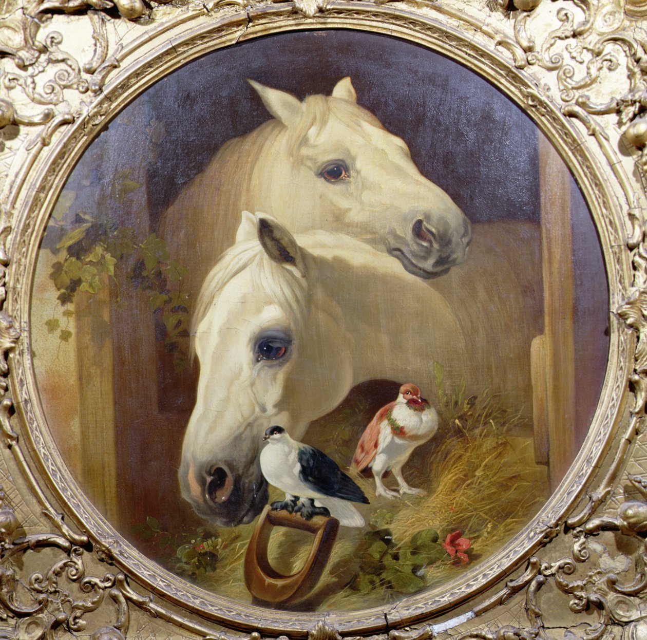 Lovak az istállóajtó mellett alkotó: John Frederick Herring Snr