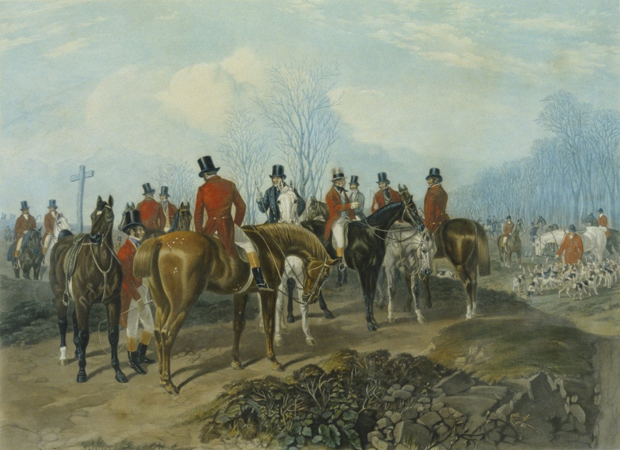 The Meet, vésette Huffman és Mackrill (színes metszet) alkotó: John Frederick Herring Snr