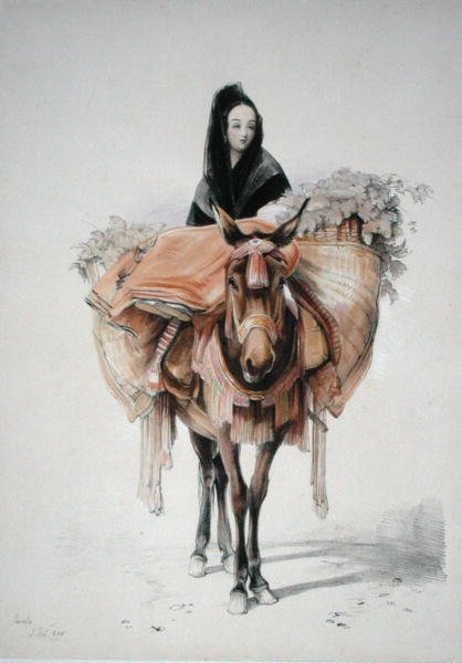 Sevilla 1835, a „Spanyolország vázlataiból”, Charles Joseph Hullmandel (1789-1850) metszete, 1836-ban megjelent (színes litó) alkotó: John Frederick (after) Lewis