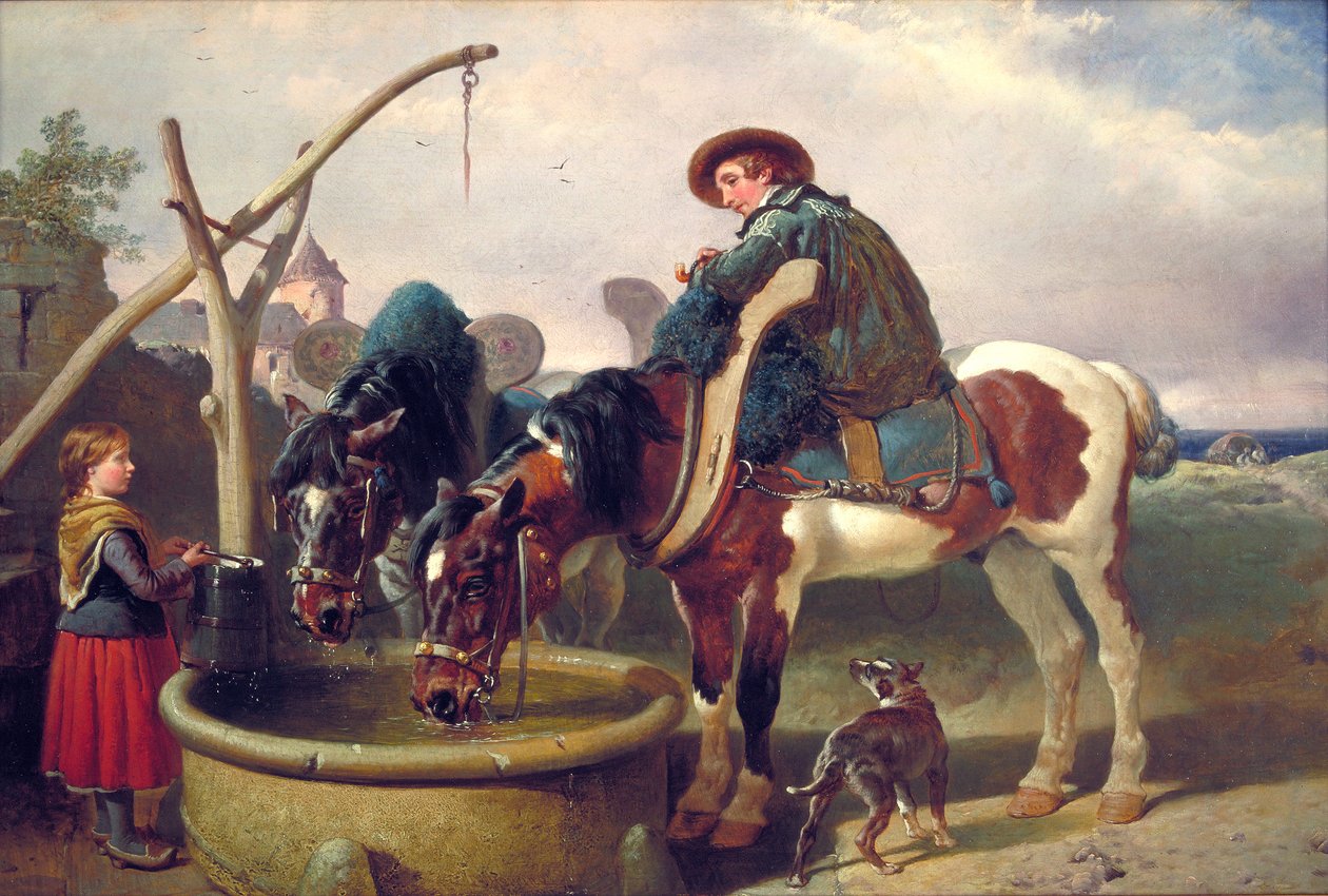 „Lovak a kútnál”, 1854-1857 alkotó: John Frederick Herring I