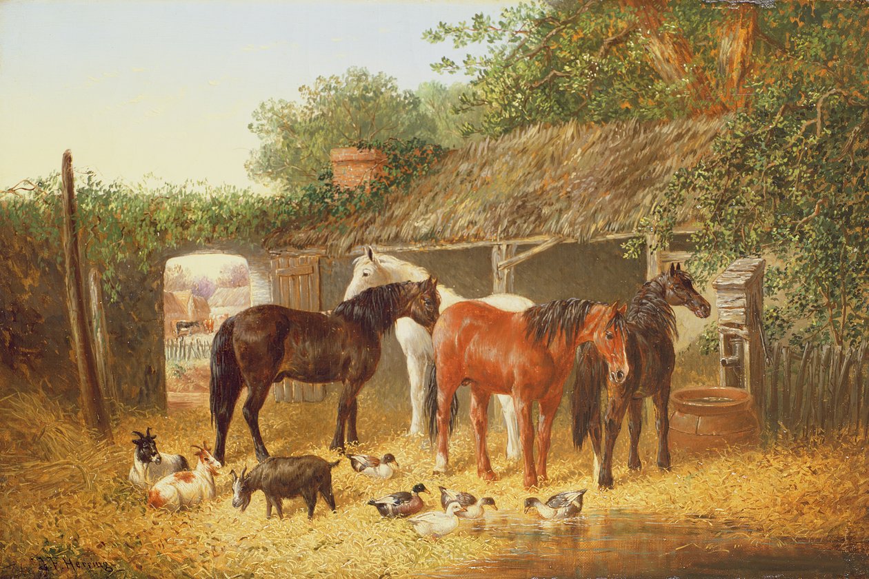 Farmyard Társak alkotó: John Frederick Herring Junior