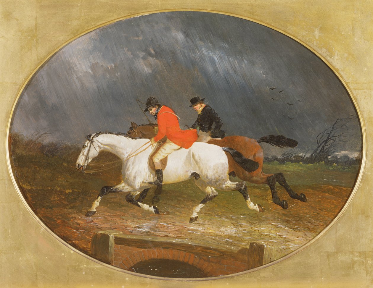 A visszatérés a vadászatból az esőben alkotó: John Frederick Herring Junior