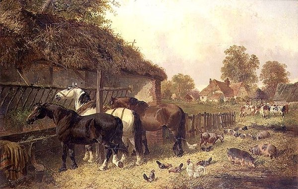 Három ló a jászolban alkotó: John Frederick Herring Junior