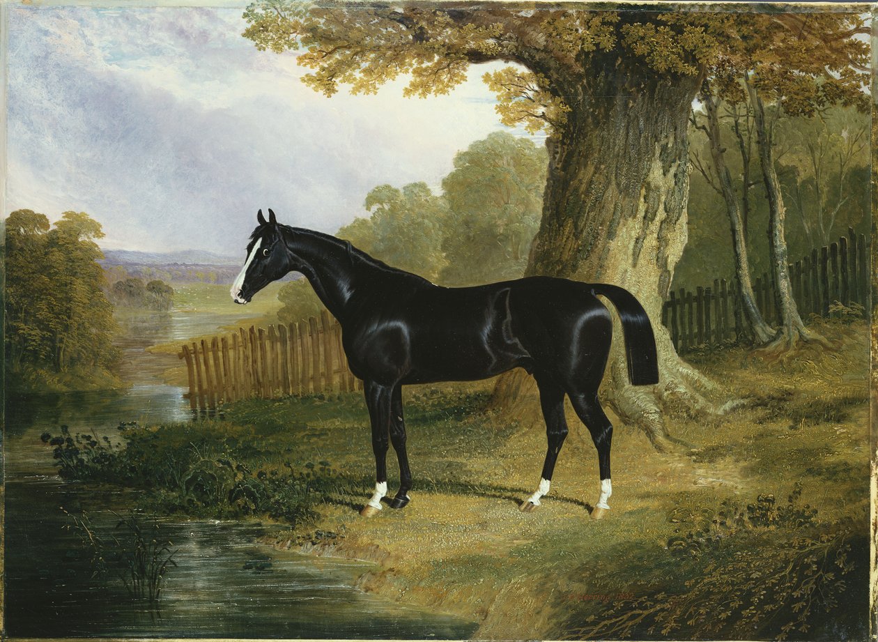 Egy sötét vadász folyó táján, 1832 alkotó: John Frederick Herring Senior