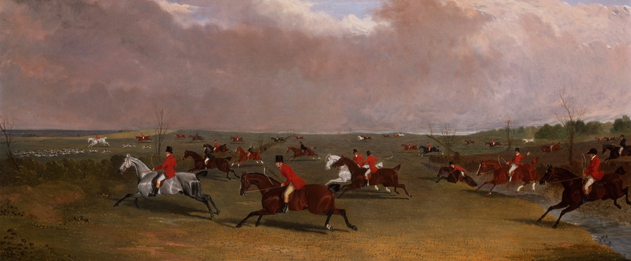 A Hunt in Full Cry (olaj, vászon) alkotó: John Frederick Herring Senior