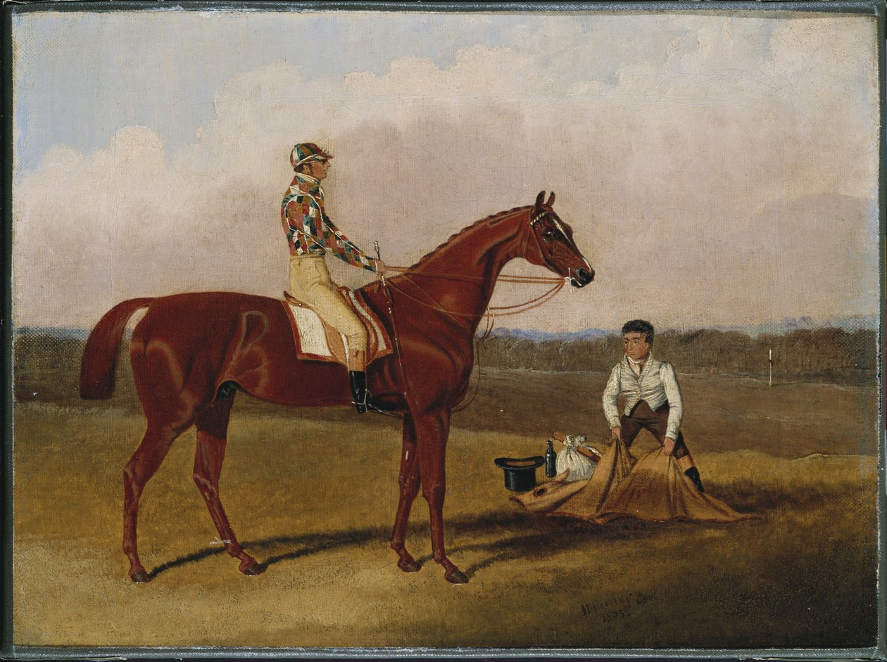 "Barefoot", a versenyló, zsokéval és vőlegénnyel, 1835 alkotó: John Frederick Herring Senior