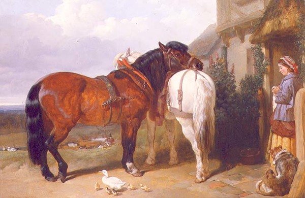 Kartorok a ház ajtajában alkotó: John Frederick Herring Senior