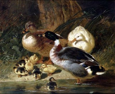Kacsák és kiskacsák alkotó: John Frederick Herring Senior