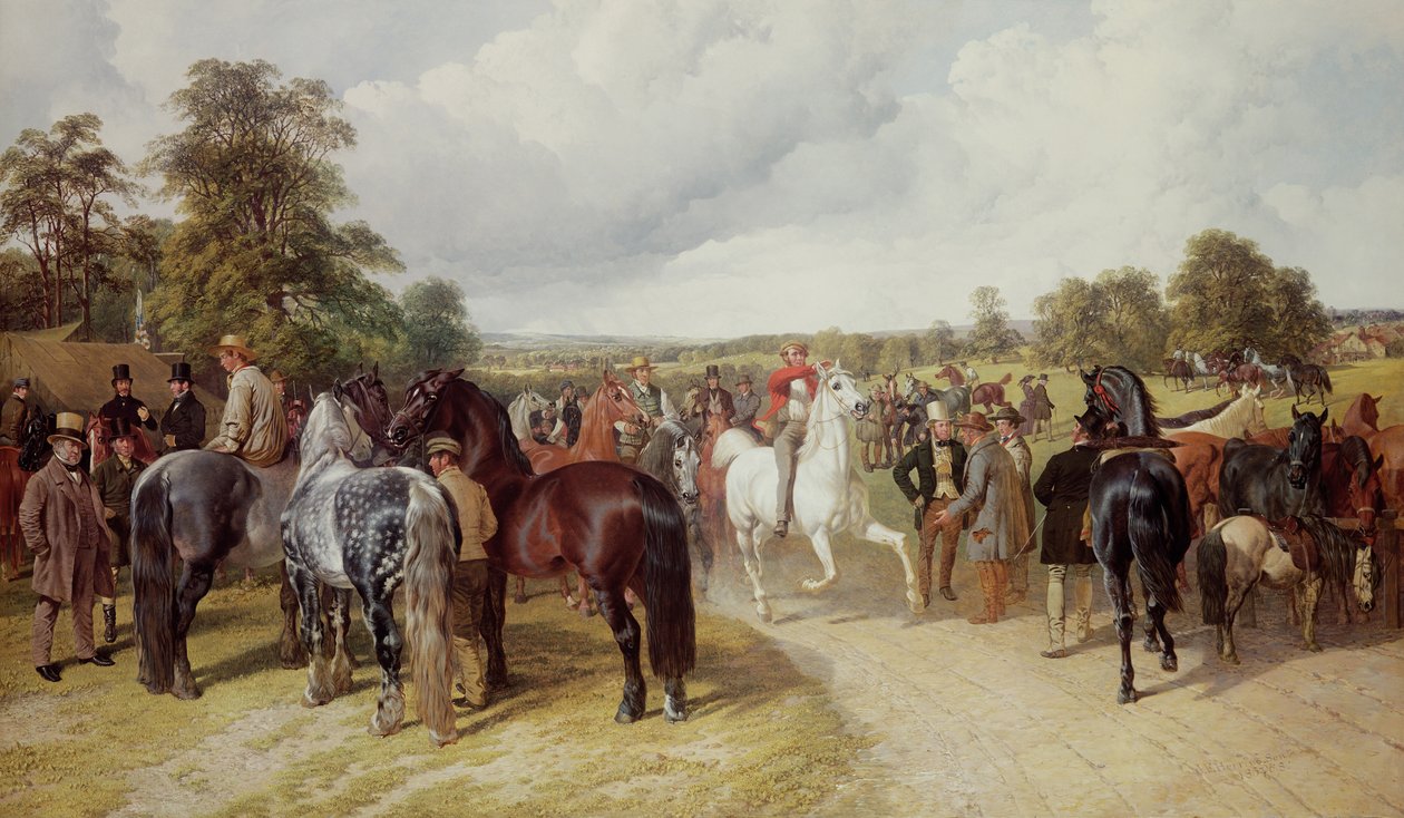 Angol lóvásár a Southborough Commonon alkotó: John Frederick Herring Senior