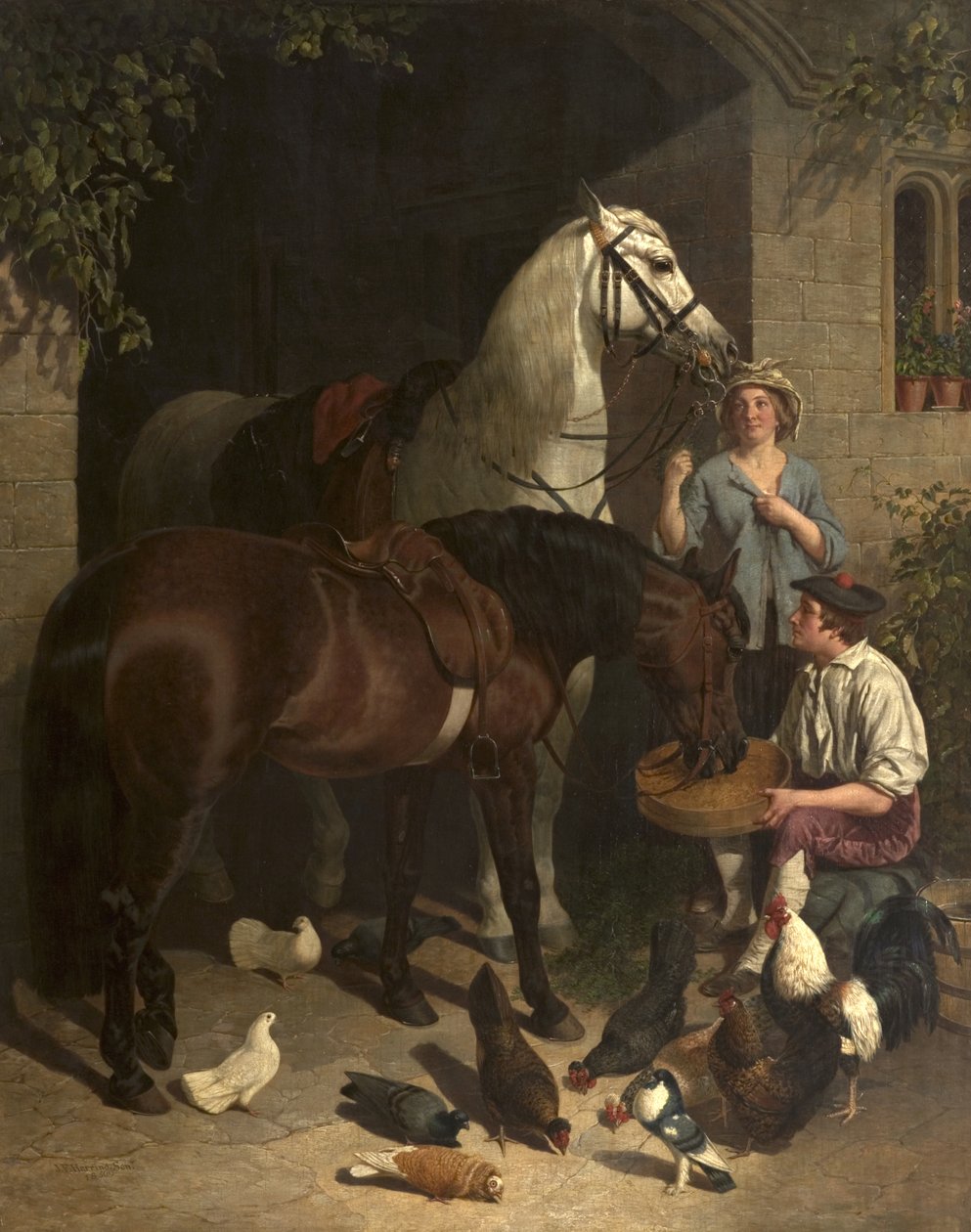 A lovak etetése alkotó: John Frederick Herring Senior