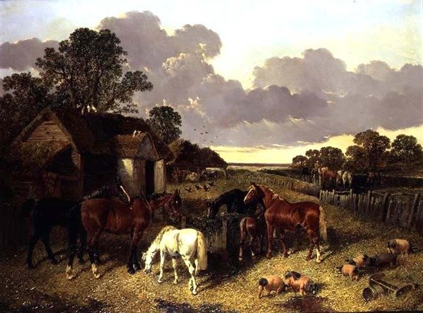 Lovak, sertések, baromfi, kacsa és szarvasmarha egy farmon alkotó: John Frederick Herring Senior