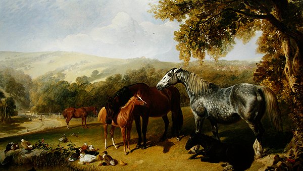 Kancák és csikók a tájban (olaj, vászon) alkotó: John Frederick Herring Senior