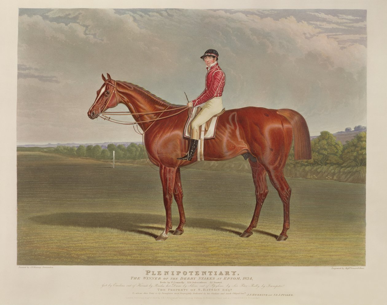 „Teljes meghatalmazott”, a Derby Stakes győztese Epsomban, 1834, R.W. Smart és Charles Hunt (1803-77) metszete, pub. S. und J. Fuller, 1834 (akvatinta) alkotó: John Frederick Herring Senior