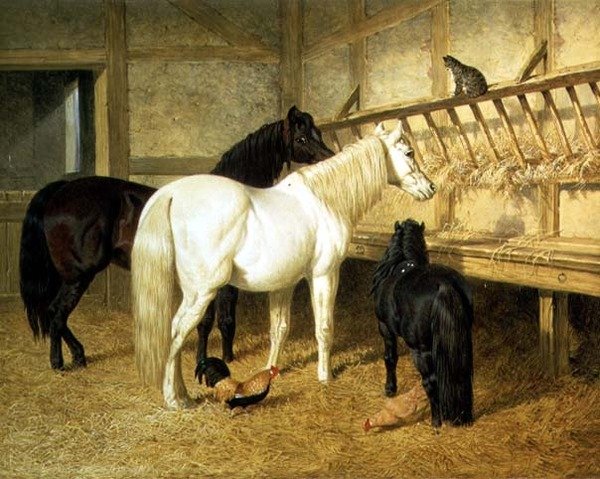 Pónik a jászolban alkotó: John Frederick Herring Senior