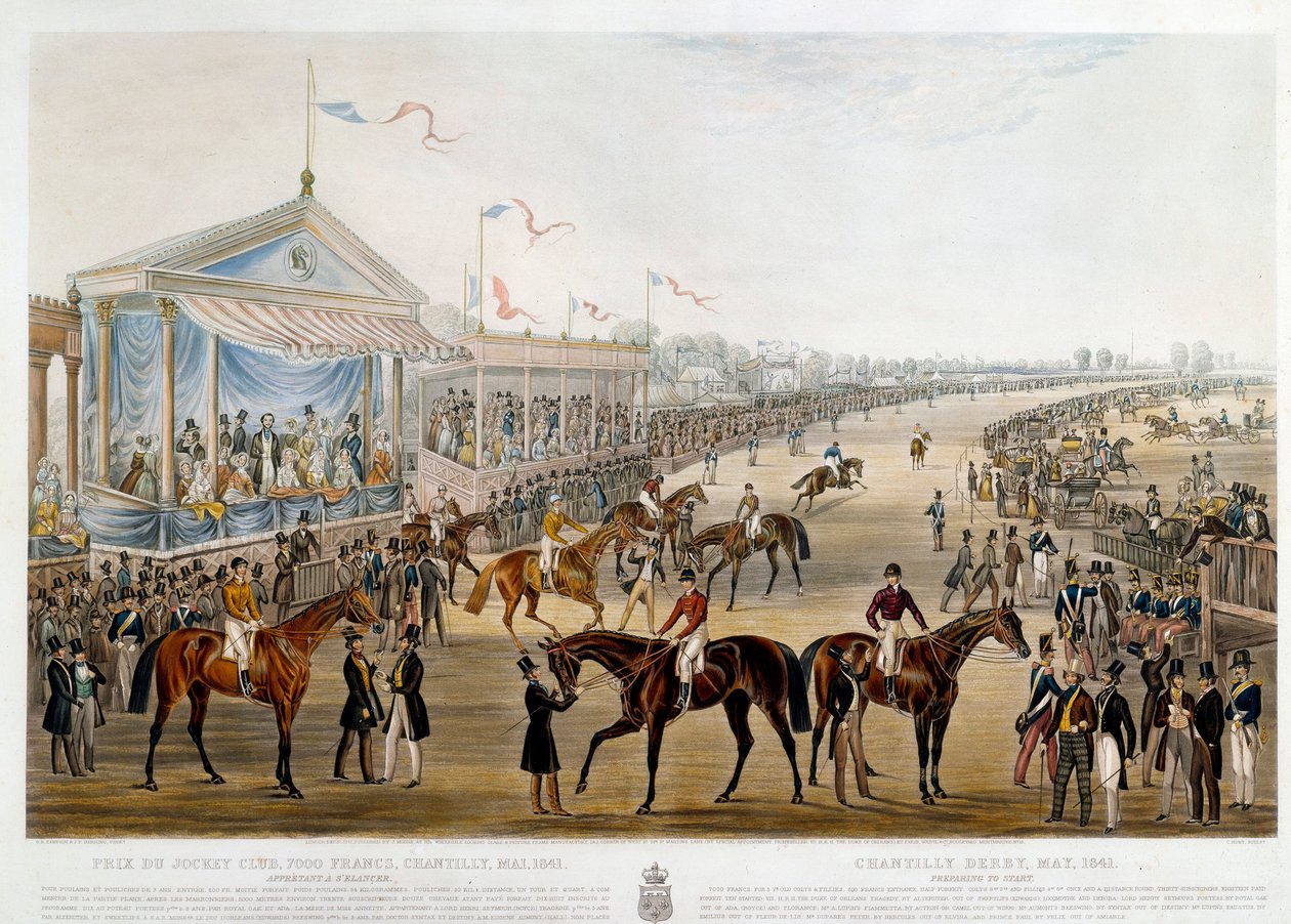 Prix du jockey club a Chantilly 1841-ben John Frederick Herring (1795-1865) nyomtatása alkotó: John Frederick Herring Senior