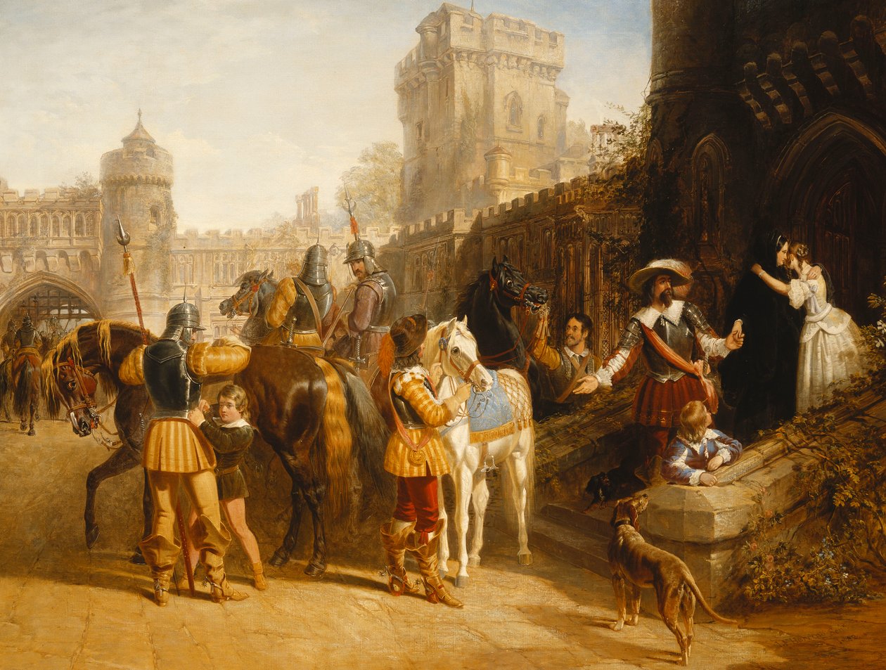 Derby grófnője távozása Martindale kastélyából, 1842 alkotó: John Frederick Herring Senior