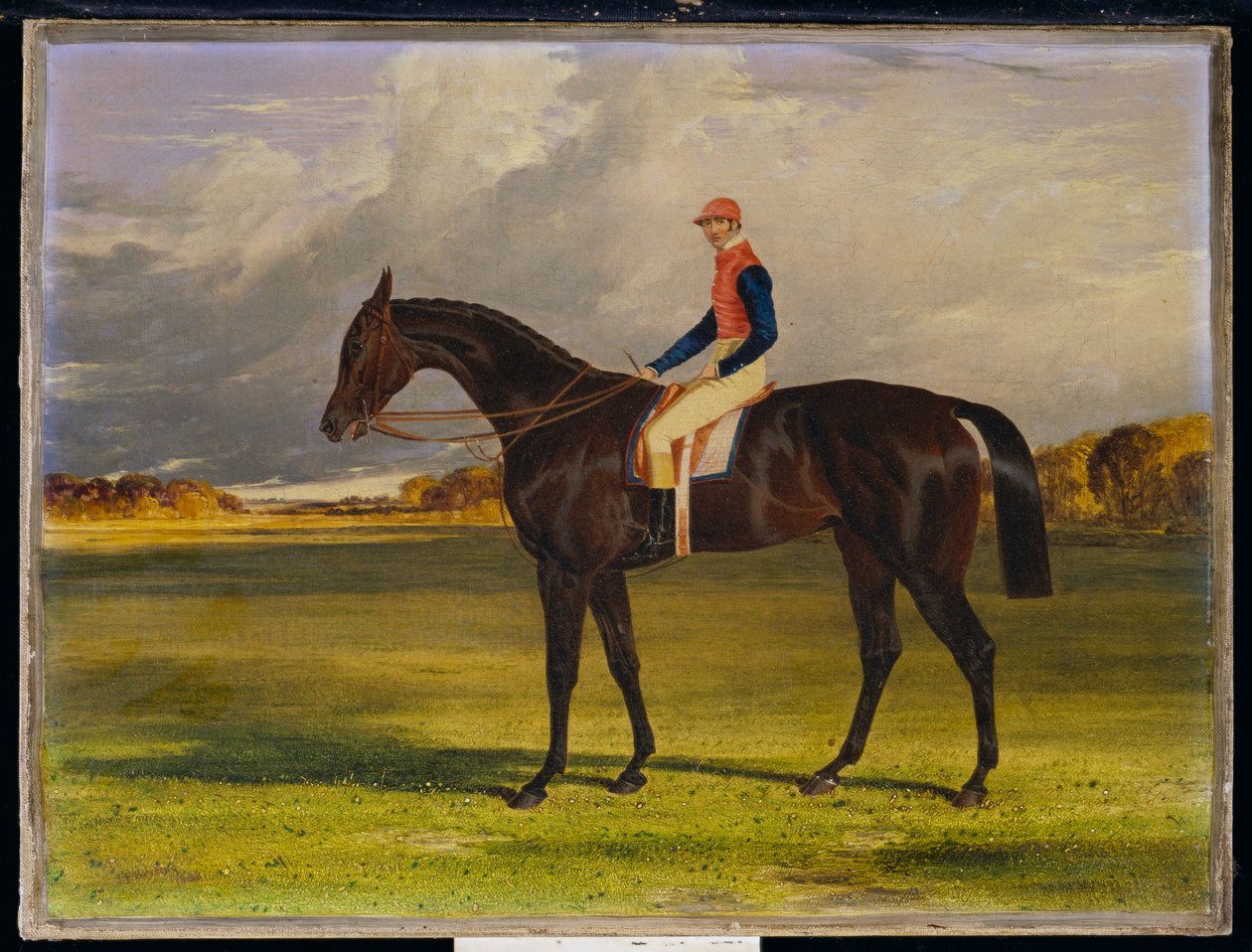 The Earl of Chesterfield Filly "Industry"-je, W. Scott Up-pal, egy tájban, 1838 alkotó: John Frederick Herring Senior