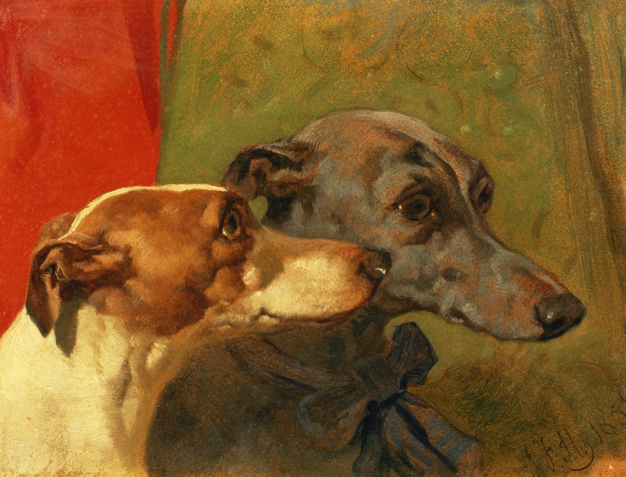 A „Charley” és „Jimmy” agár egy belső térben alkotó: John Frederick Herring Senior