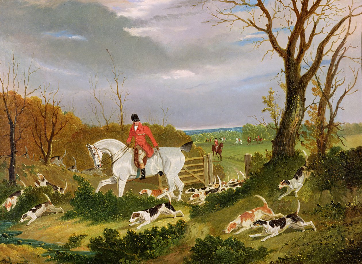 A suffolki vadászat – fedezékbe kerül Herringswell közelében alkotó: John Frederick Herring Senior