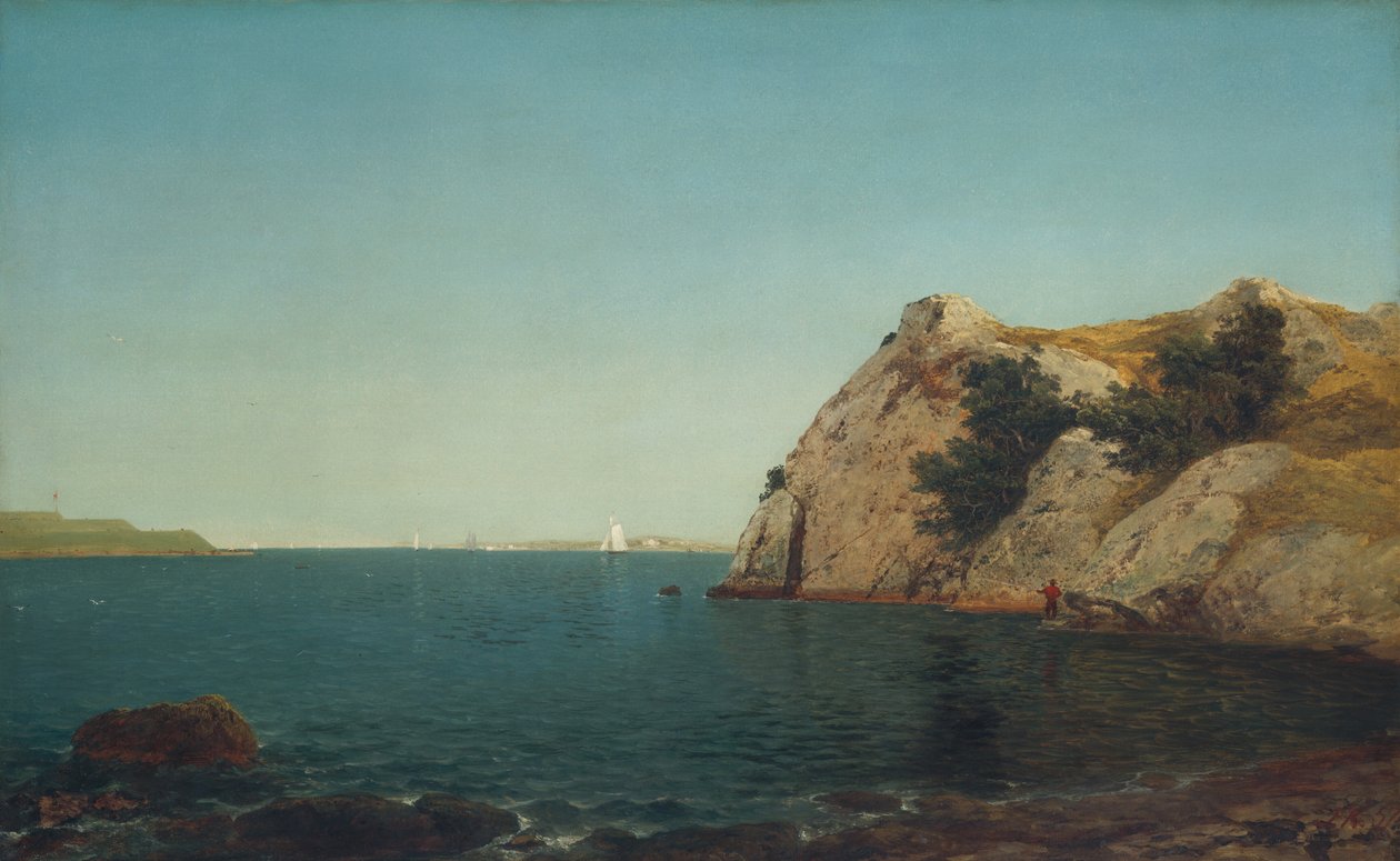 Beacon Rock, Newport Harbor, 1857. alkotó: John Frederick Kensett
