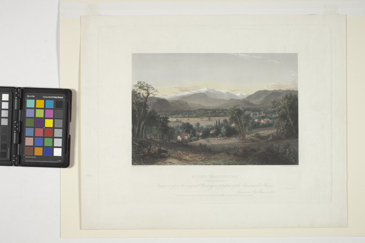 Mount Washington a Conway völgyéből (kézzel színezett metszet) alkotó: John Frederick Kensett