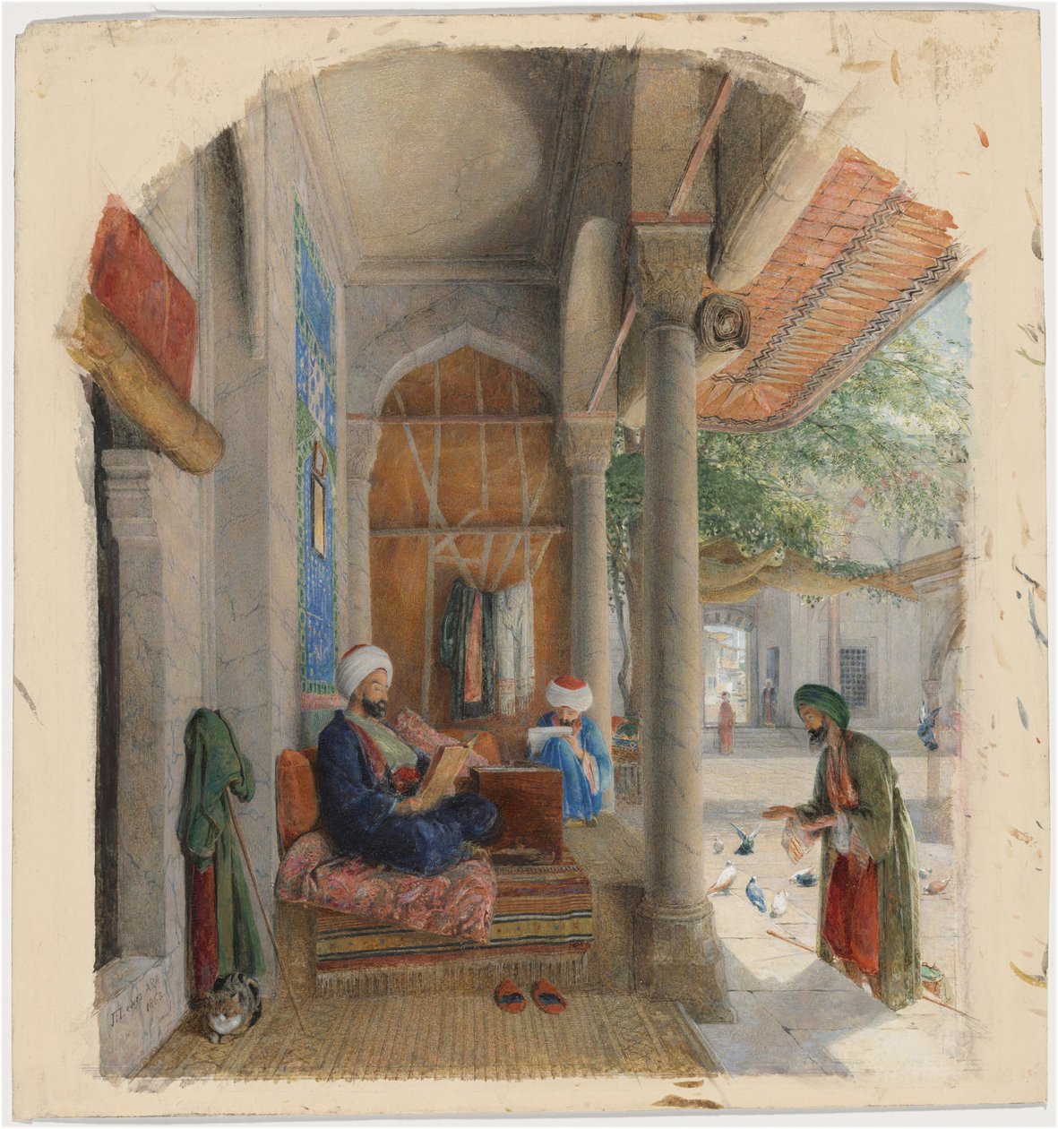 Egy fakír egy mecset bejáratánál, Konstantinápoly alkotó: John Frederick Lewis