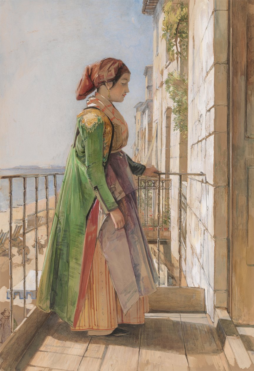 Egy görög lány állt az erkélyen alkotó: John Frederick Lewis