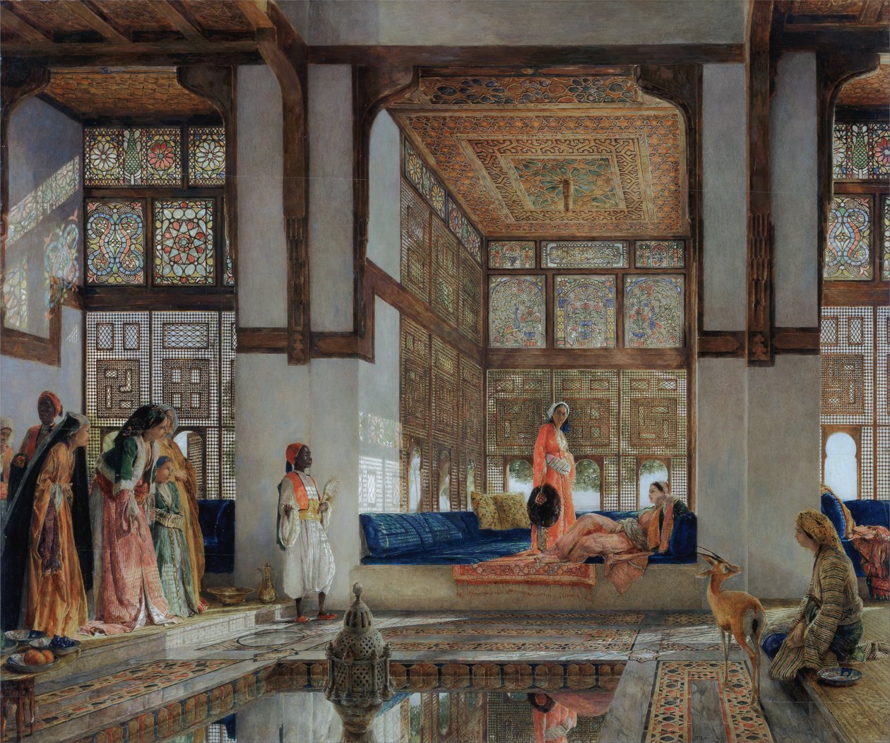 Egy hölgy fogadja a látogatókat (A fogadás) alkotó: John Frederick Lewis