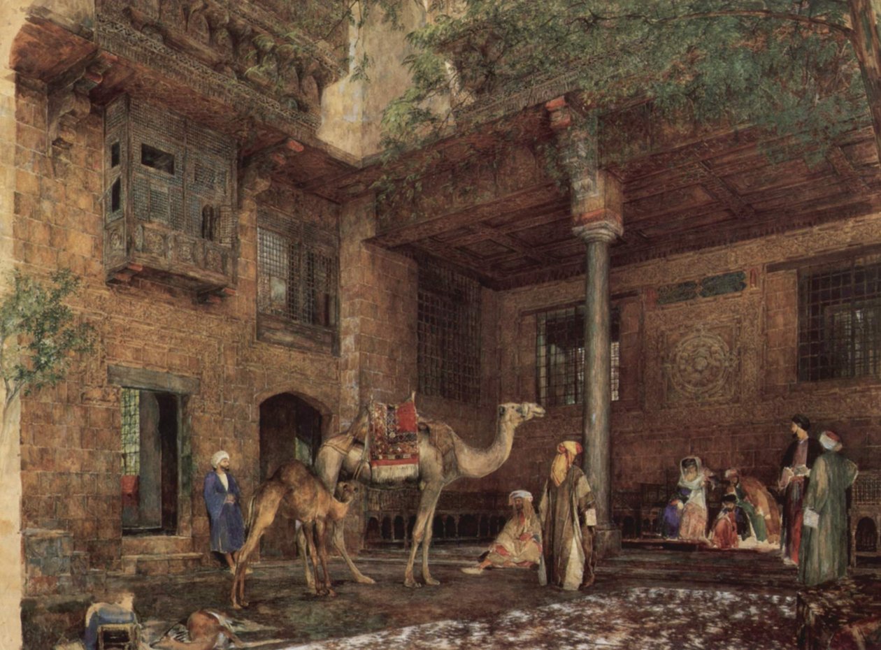 A festő házának udvara, Kairó alkotó: John Frederick Lewis