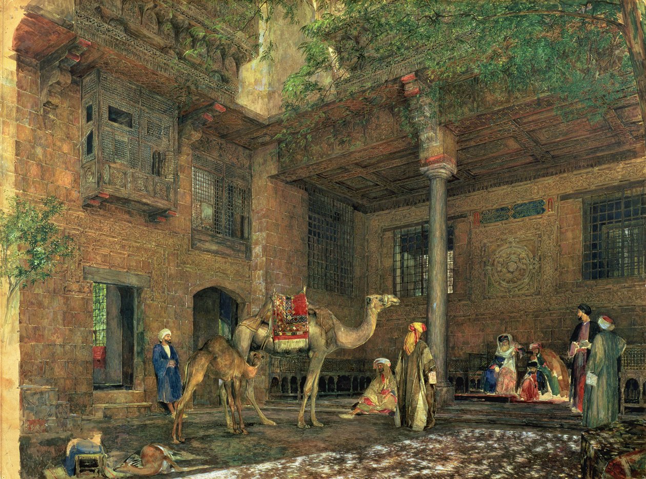 A festőház udvara, Kairó, 1851 körül alkotó: John Frederick Lewis
