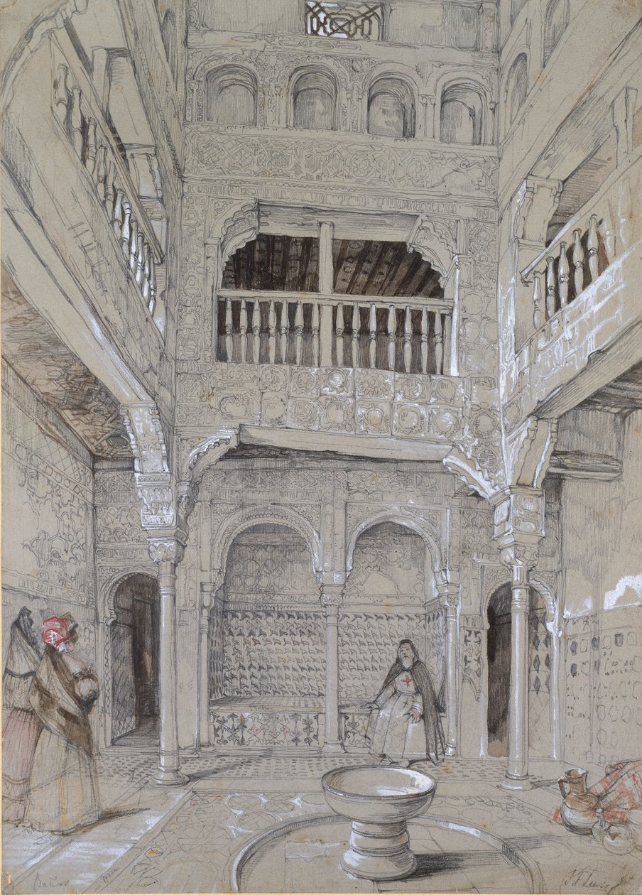 Az Alhambra fürdőjének bejárata, 1830-as évek alkotó: John Frederick Lewis