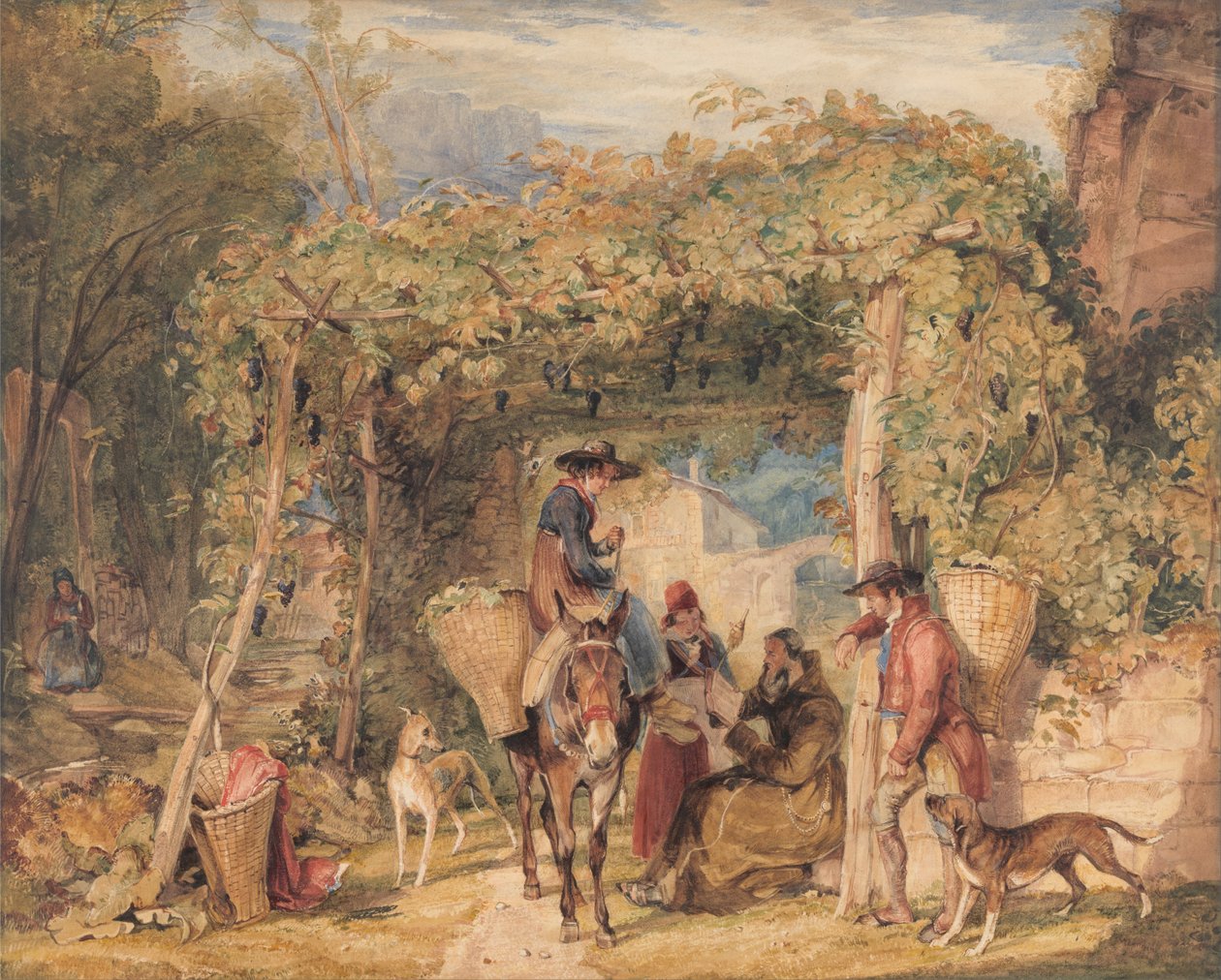 Figurák és állatok a szőlőskertben alkotó: John Frederick Lewis