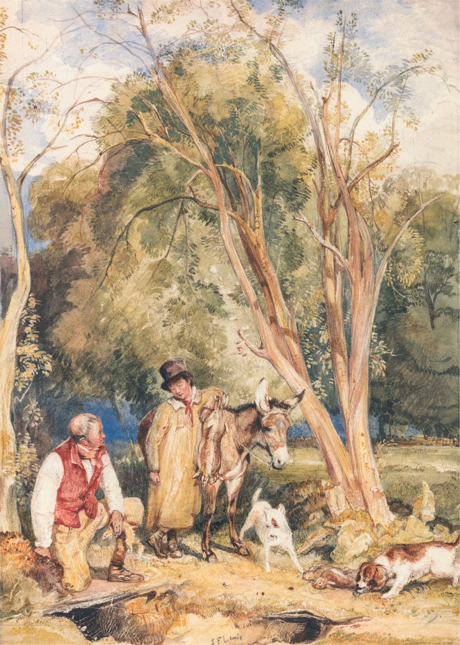Game Keeper és a Nyulat vadászó fiú alkotó: John Frederick Lewis